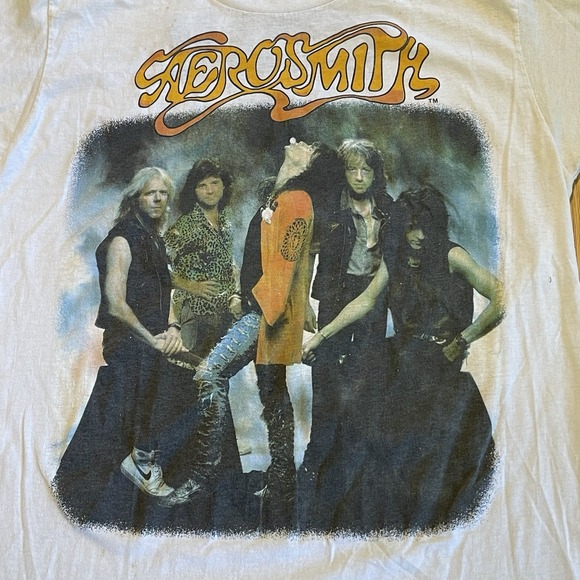 Vtg 80s AEROSMITH PERMANENT VACATION TOUR T-SHIRT Walk This Way MEN SZ One Size - Picture 2 of 13